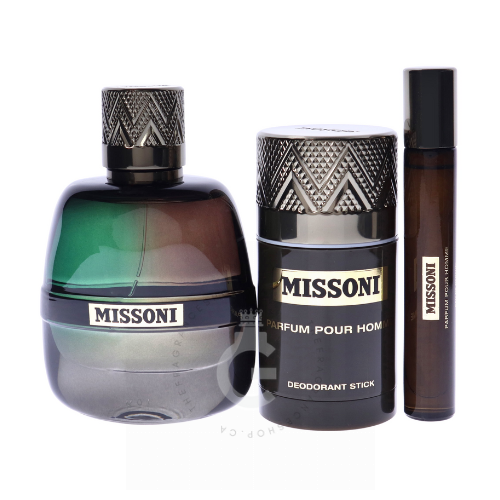 Missoni Parfum Pour Homme EDP For Him 100 ml / 3.4 Fl. oz. 3 Pcs Set