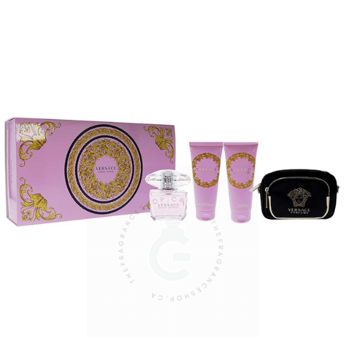 Versace Bright Crystal EDT For Her 90 ml / 3.0 Fl. oz. 4 Pcs Gift Set