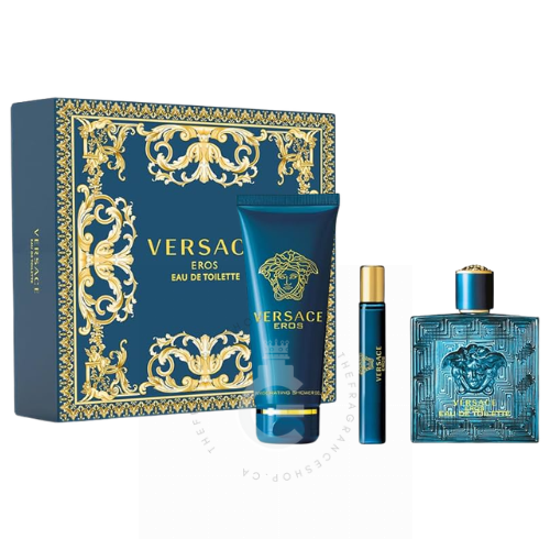 Versace Eros EDT For Him 3 Pcs Gift Set 100 ml / 3.4 Fl. oz.