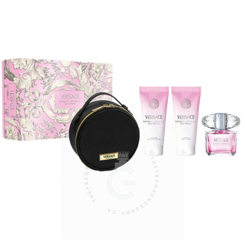 Versace Bright Crystal Pour Femme EDT For Her 90 ml / 3.0 Fl. oz. 4 Pcs Gift Set