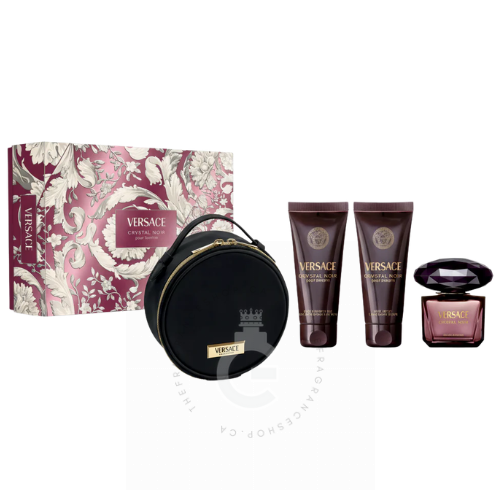 Versace Crystal Noir Pour Femme EDP For Her 90 ml / 3.0 Fl. oz. 4 Pcs Gift Set