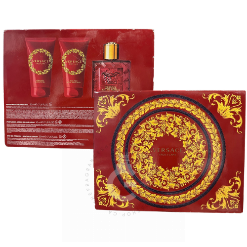 Versace Eros Flame 3Pcs Gift Set For Him 50 ml / 1.7 Fl. oz.