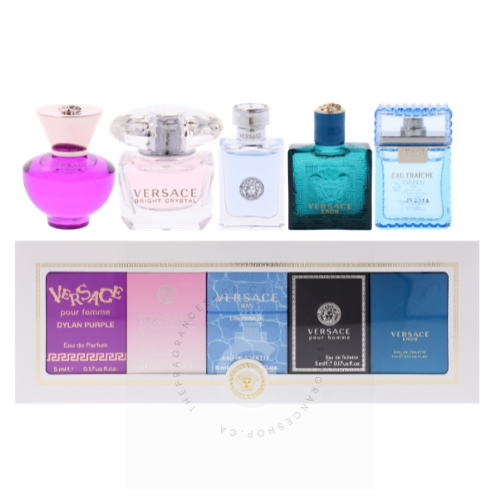 Versace Parfums Miniatures Collection Set 5 Pcs For Him / Her 5x5ml / 0.17 Fl. oz.