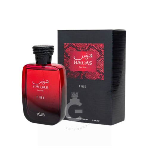 Rasasi Hawas Fire EDP For Him / Her 100 ml / 3.38 Fl. oz.