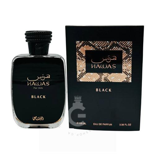 Rasasi Hawas Black EDP For Him 100 ml / 3.33 Fl. oz.