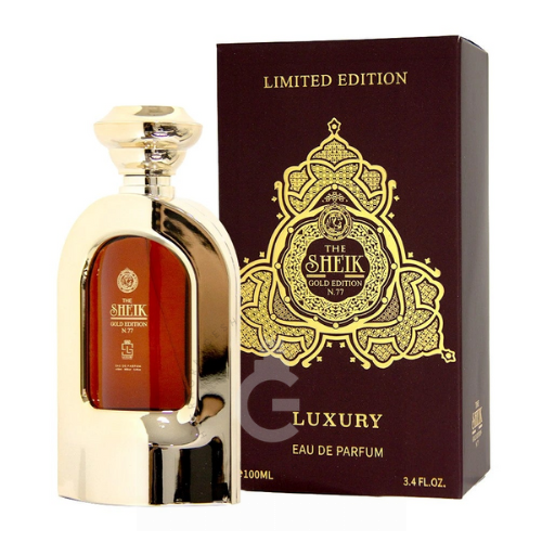 Khalis The Sheik Gold Edition N.77 Luxury EDP For Him 100 ml / 3.4 Fl. oz. Khalis The Sheik Gold Edition N.77 Luxury EDP For Him 100 ml / 3.4 Fl. oz.