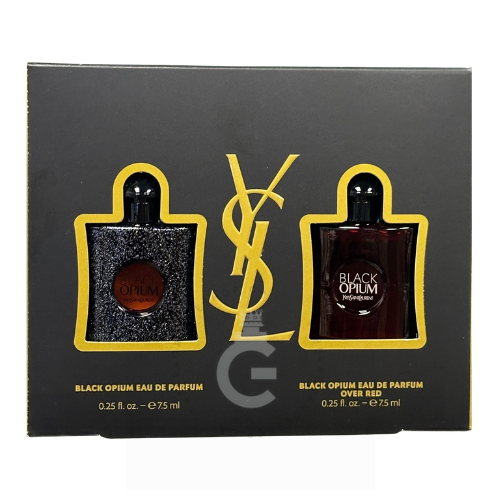 Yves Saint Laurent YSL Black Opium And Black Opium Over Red Mini 2 Pcs Set EDP For Her 7.5ml / 0.25 Fl. oz. 