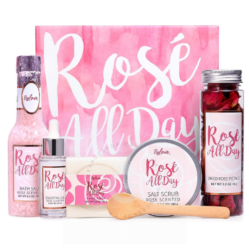 Bfflove Rose All Day Gift Basket 6Pcs Gift Set For Her
